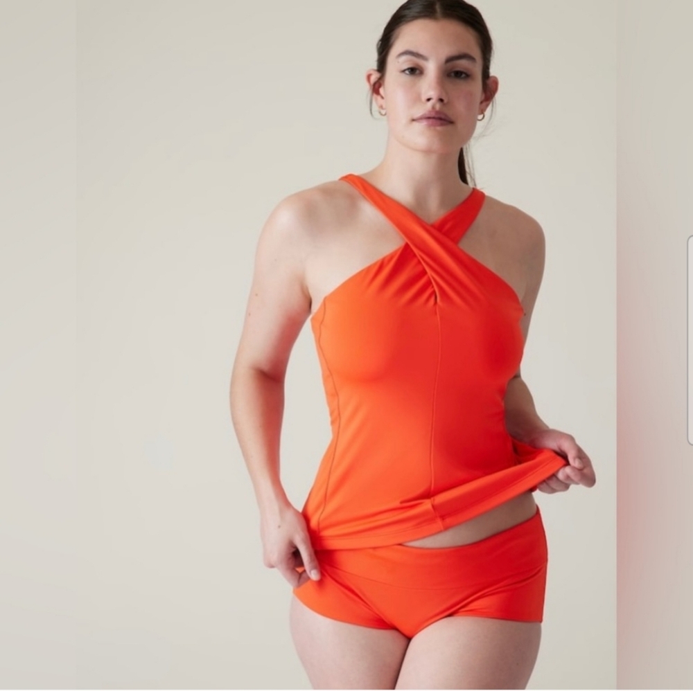 NWOT-Athleta Vermillion Crossed Tankini S - Picture 1 of 7